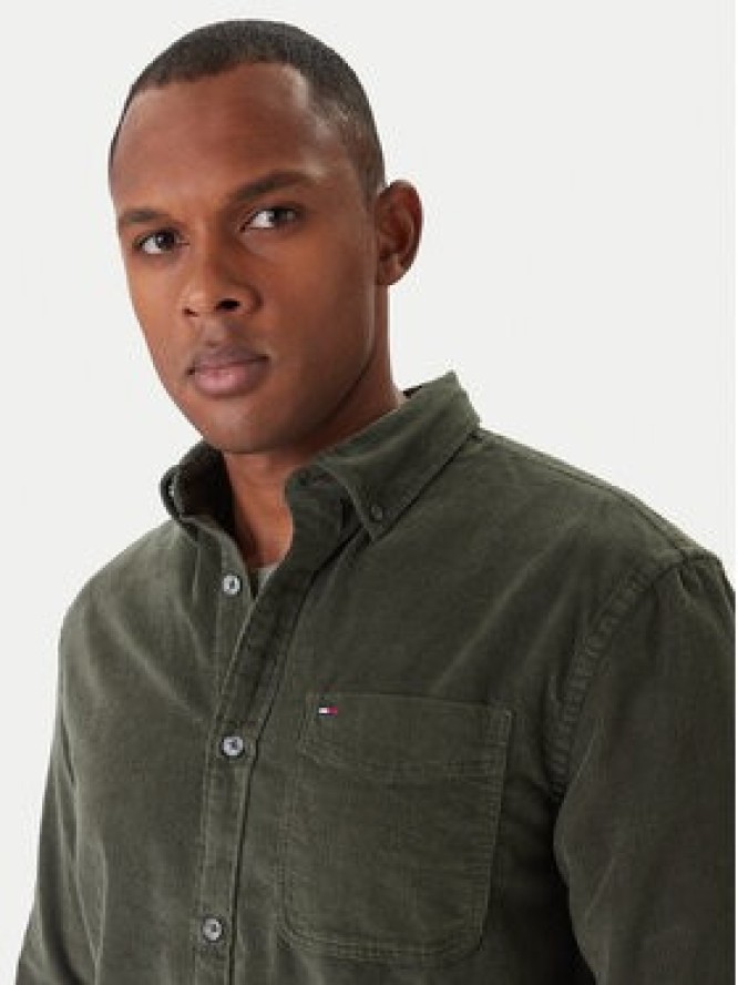 Tommy Jeans Koszula Baby Cord DM0DM22021 Zielony Regular Fit