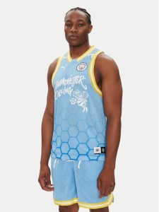 Puma Tank top Hoops Manchester City 631693 Błękitny Regular Fit