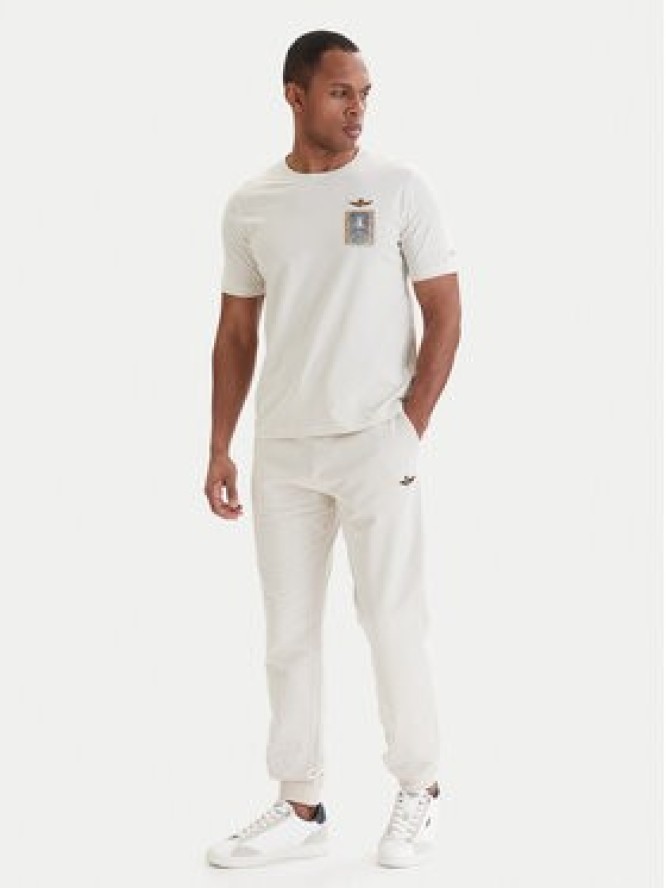 Aeronautica Militare Spodnie dresowe 261PF1008UF00674 Beżowy Regular Fit