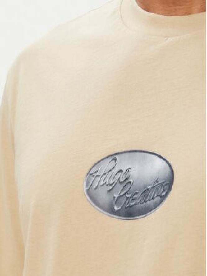 HUGO T-Shirt Nadero 50566032 Beżowy Regular Fit