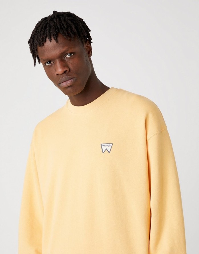 MĘSKA BLUZA WRANGLER BADGE CREW LOVELY MANGO W6E5HAA11 112130730