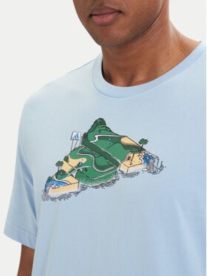 adidas T-Shirt Novelty Mini Graphic JZ5038 Błękitny Regular Fit