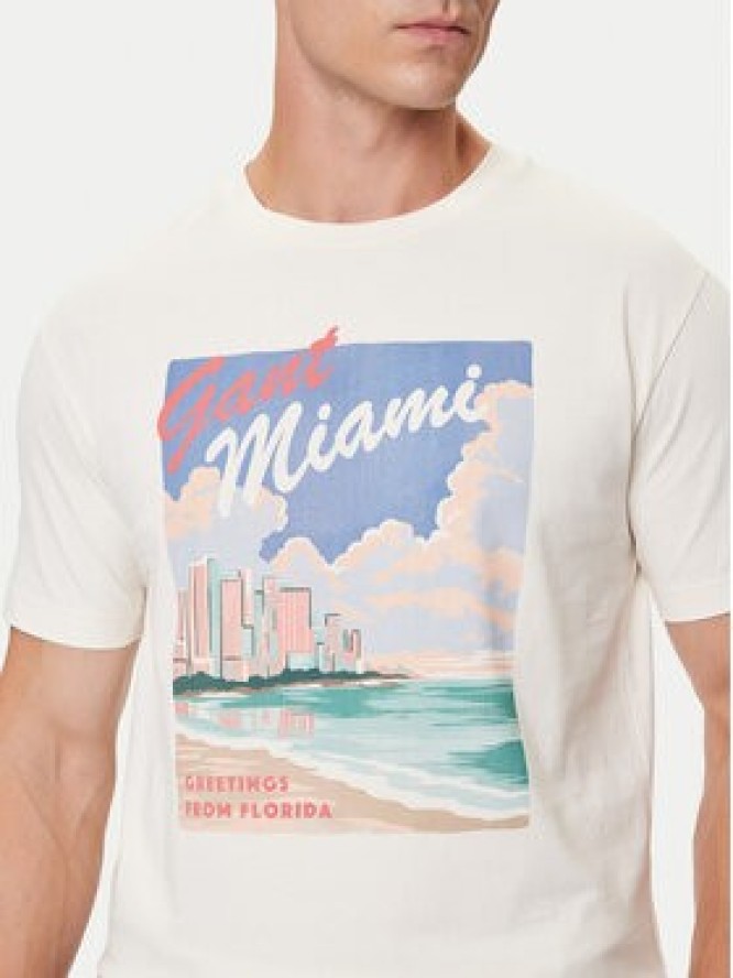 Gant T-Shirt 2003341 Écru Regular Fit