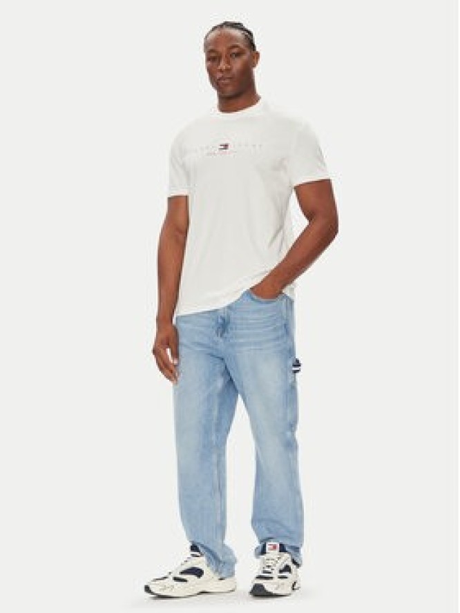 Tommy Jeans T-Shirt Flag Linear DM0DM21911 Biały Regular Fit