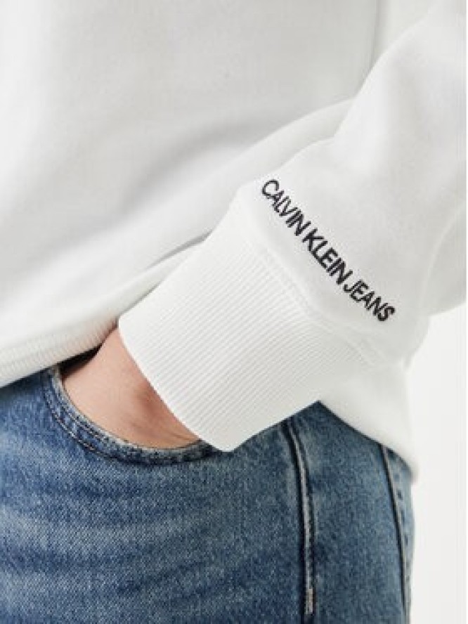 Calvin Klein Jeans Bluza Embroidered Logo J30J314536 Biały Regular Fit