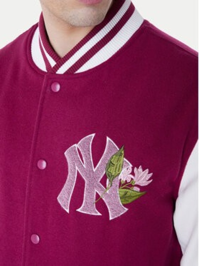 New Era Kurtka bomber Yankees MLB Floral 60596333 Bordowy Regular Fit