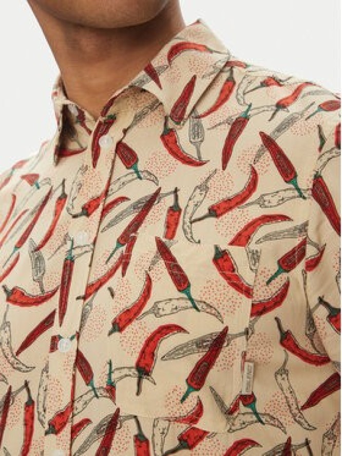 Blend Koszula 20718428 Beżowy Regular Fit