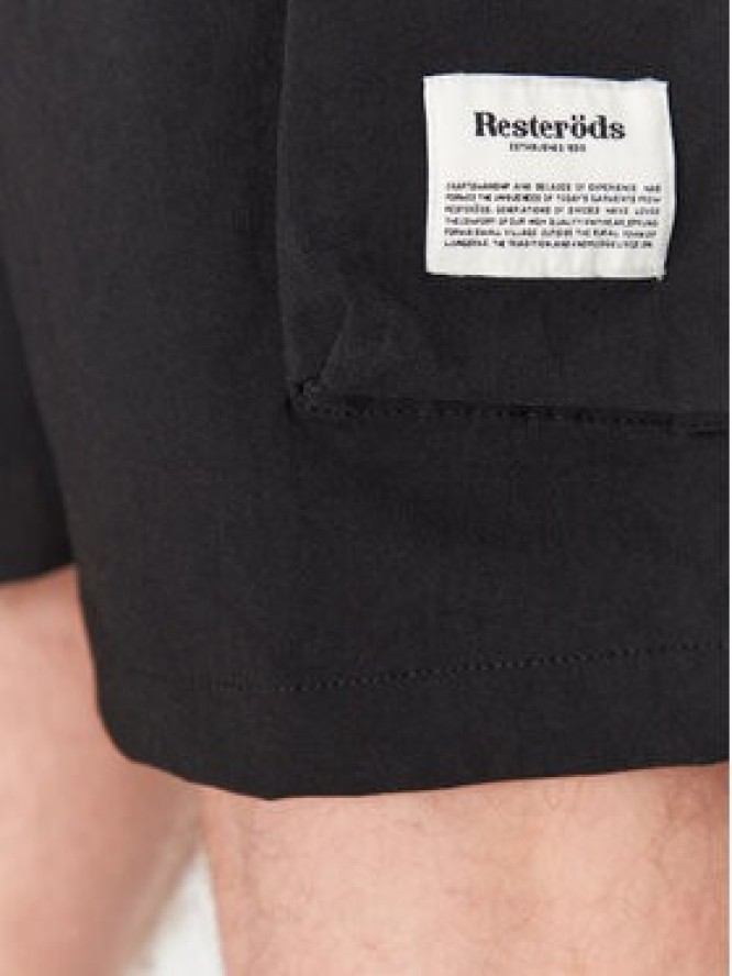 Resteröds Szorty materiałowe Marc 55251 6440 Czarny Regular Fit