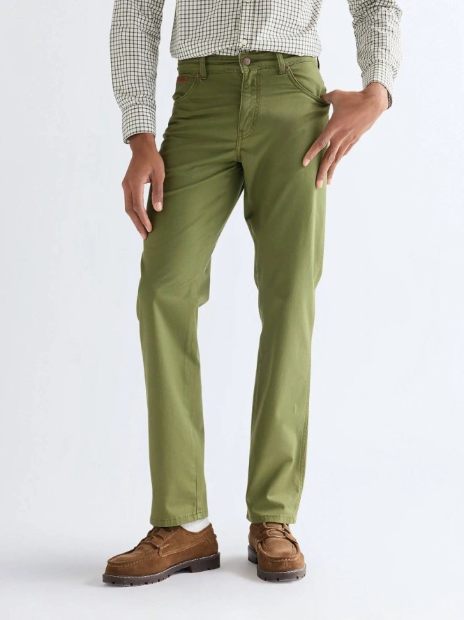 MESKIE SPODNIE WRANGLER TEXAS CAPULET OLIVE 112377794