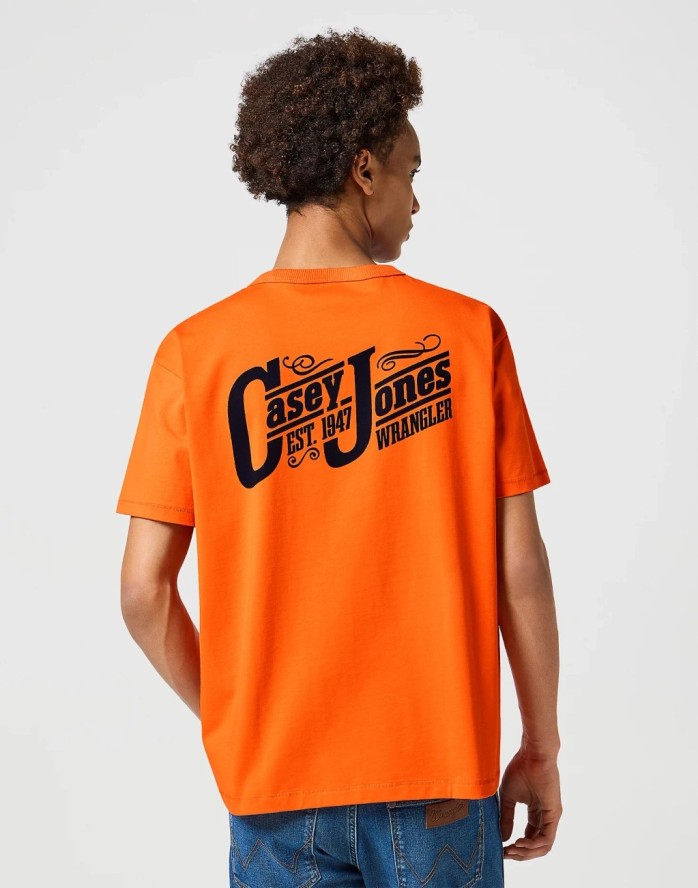 WRANGLER CASEY GRAPHIC TEE MĘSKA KOSZULKA T-SHIRT RED ORANGE 112357364 W7U4012210