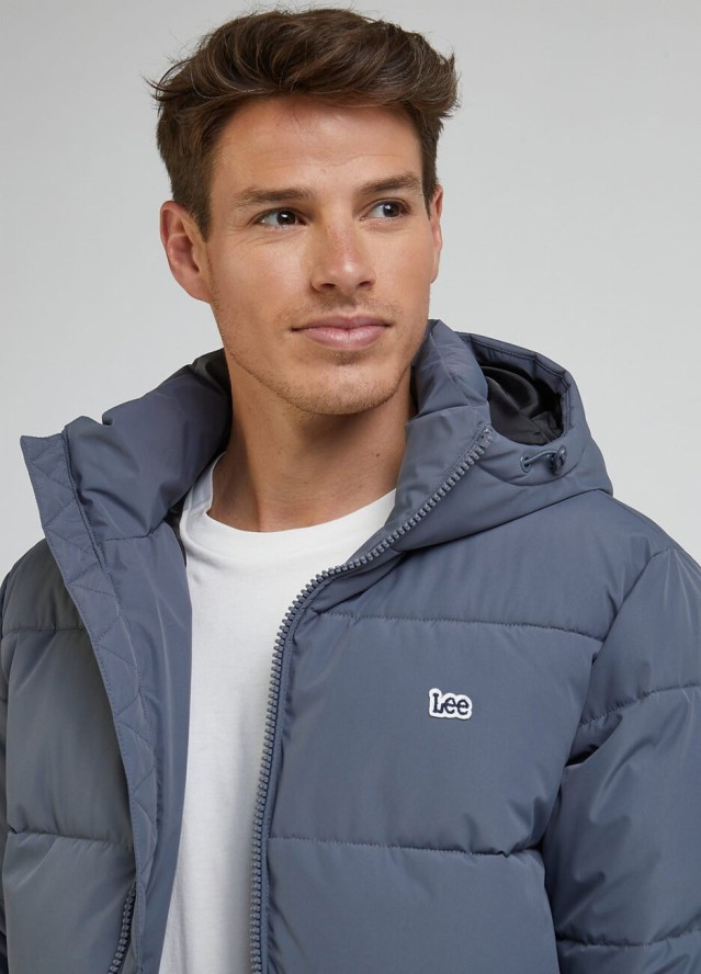LEE PUFFER JACKET MĘSKA KURTKA ZIMOWA CIEPŁA NA ZIMĘ TAINT GREY 112341647 L87N015536