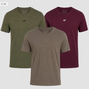 T-SHIRT MĘSKI 4F KOMPLET KOSZULEK 3 SZT KOLEKCJA LIMITOWANA M3947 SS26