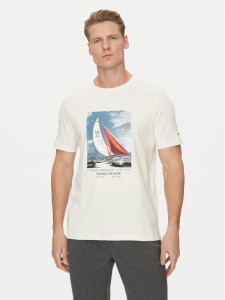 Tommy Hilfiger T-Shirt Color Photo Print MW0MW38615 Beżowy Regular Fit