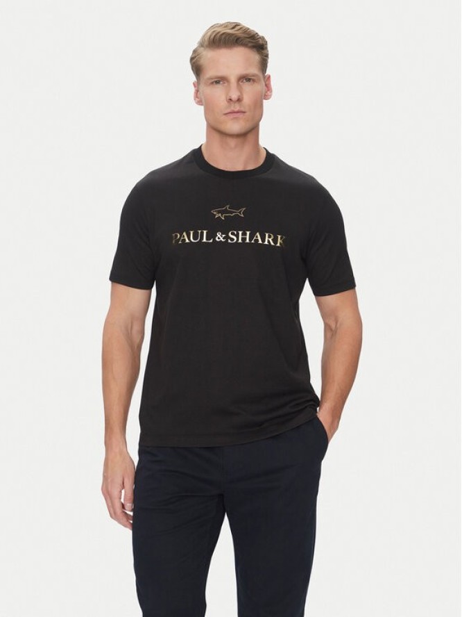 Paul&Shark T-Shirt C0P1239 Czarny Regular Fit