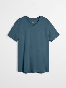 Bawełniana koszulka basic - niebieski