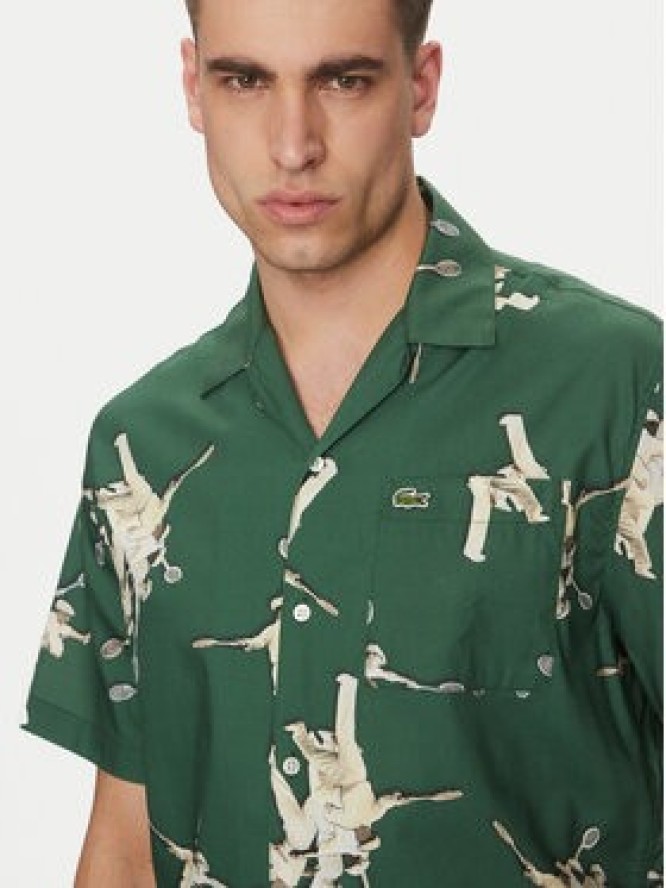 Lacoste Koszula CH0113 Zielony Relaxed Fit