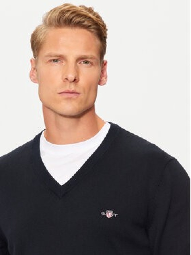 Gant Sweter Classic 8030562 Granatowy Regular Fit