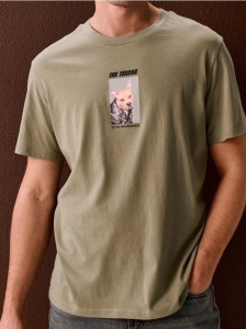 Bawełniana koszulka z nadrukiem - zielony