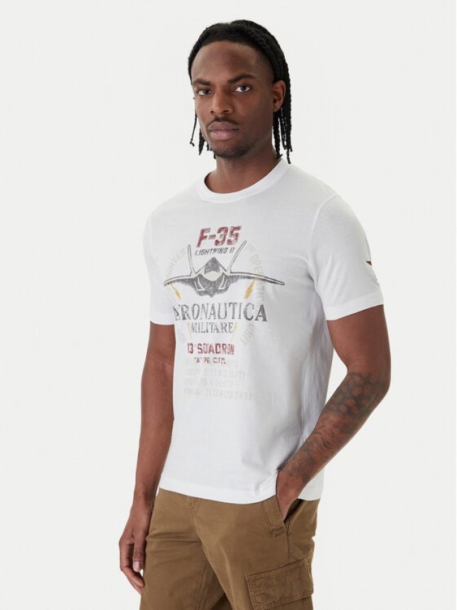 Aeronautica Militare T-Shirt 261TS2536UJ00641 Biały Regular Fit