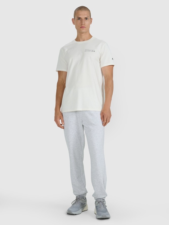 4F T-shirt regular z nadrukiem męski - biały S