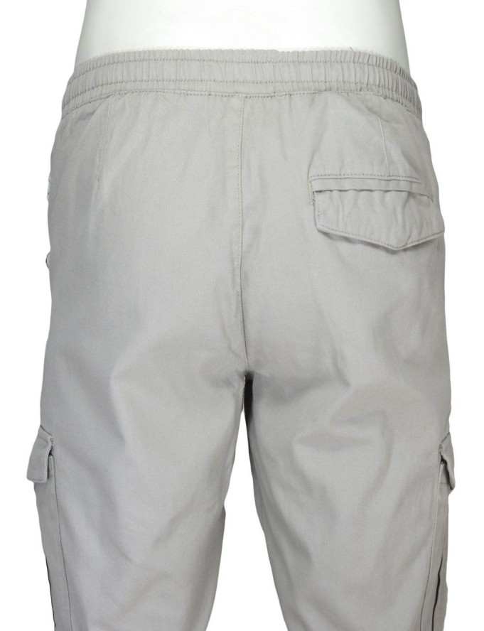 Spodnie JOGGERY Jasne Szare Męskie, Bojówki, Bawełniane, Casualowe, Zwężana Nogawka -BRAVE SOUL