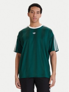 adidas T-Shirt adicolor Jacquard KD5834 Zielony Loose Fit