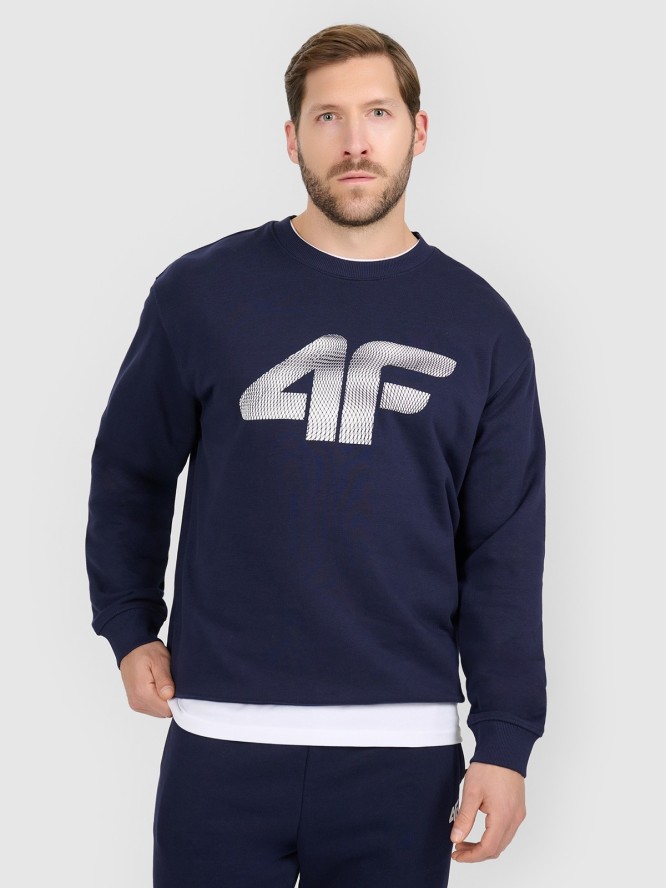 4F Bluza dresowa nierozpinana bez kaptura męska - granatowa XXL