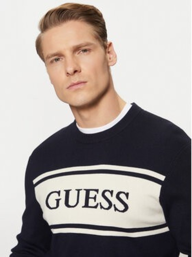 Guess Sweter M5RR13 Z3KK2 Granatowy Regular Fit