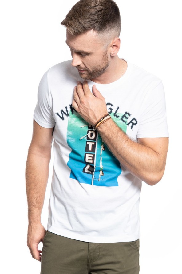 MĘSKI T-SHIRT WRANGLER SS GOOD TIMES TEE WHITE W7F8FK989 112131814