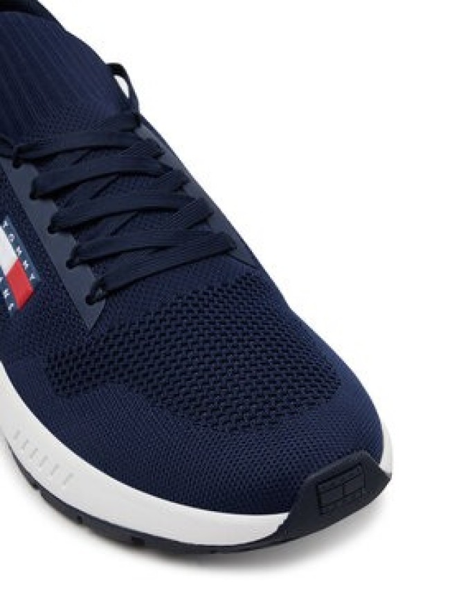 Tommy Jeans Sneakersy Runner Kntitted EM0EM01555 Granatowy