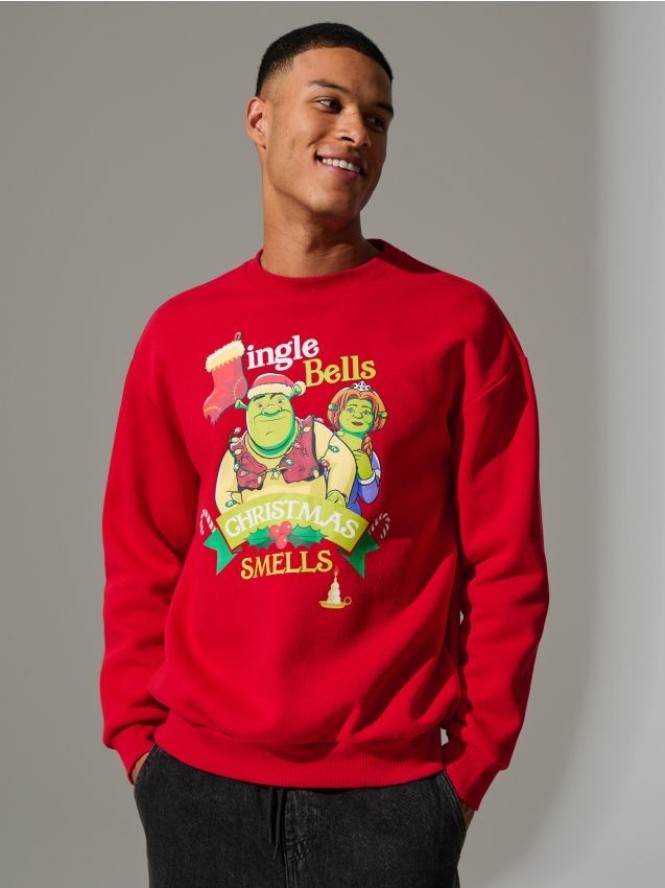 Bluza świąteczna Shrek - czerwony