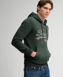 superdry Bluza z kapturem Vintage Logo Heritage Relaxed – Denver Green Marl
