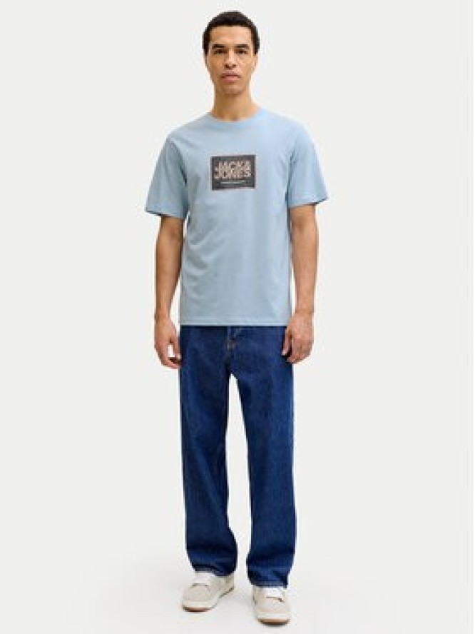 Jack & Jones T-Shirt Jjrain Tee Ss Crew Neck 12288097 Błękitny Regular Fit