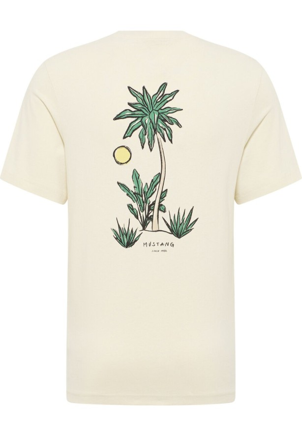 MĘSKA KOSZULKA MUSTANG Austin T-shirt NADRUK Light Gray 1015062 3003