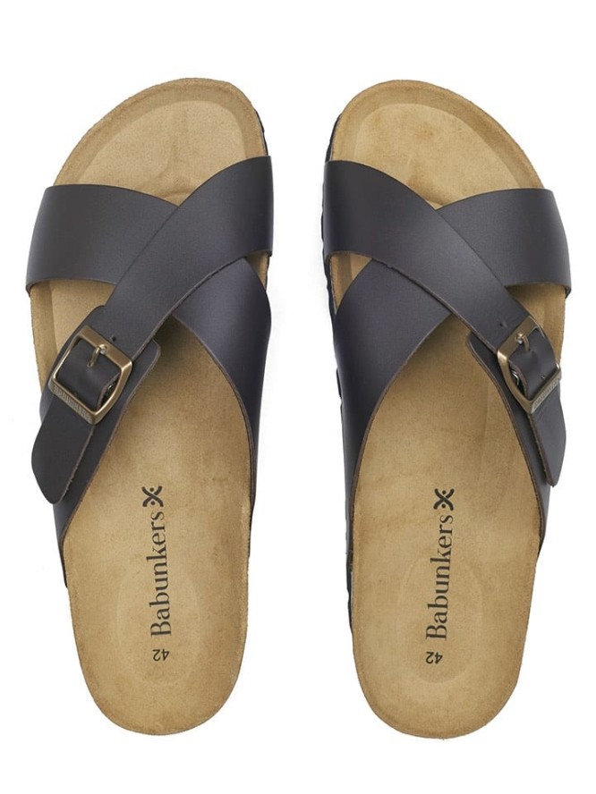 BABUNKERS Family Skórzane klapki w kolorze brązowym rozmiar: 41