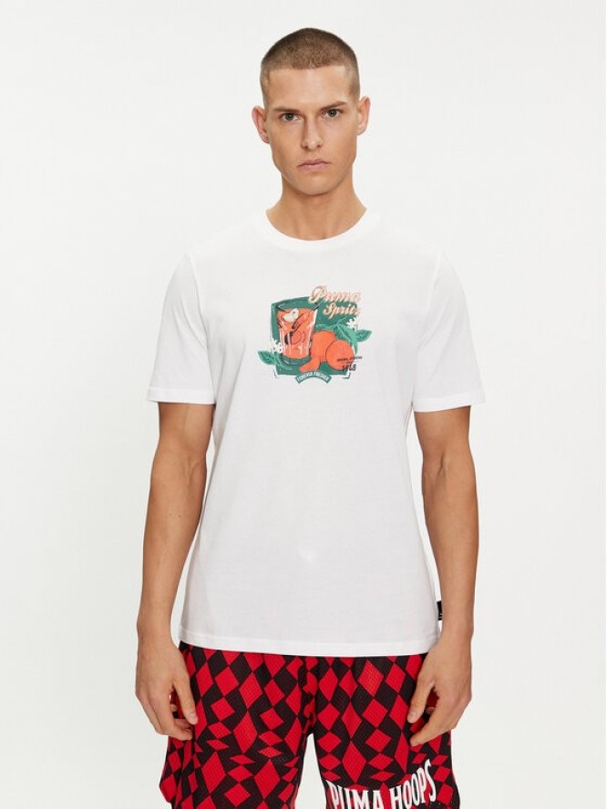 Puma T-Shirt Graphics Spritz 625414 Biały Regular Fit