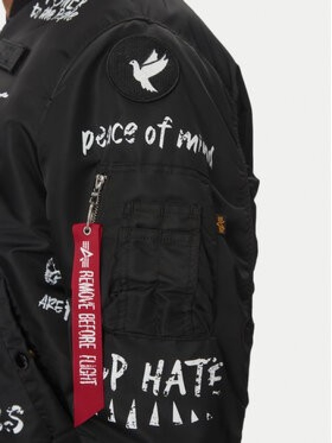 Alpha Industries Kurtka bomber MA-1 Peace 156136 Czarny Regular Fit