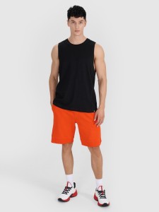4F Spodenki dresowe męskie - pomarańczowe L