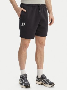 Under Armour Szorty sportowe UA Icon Fleece 1380377 Czarny Regular Fit