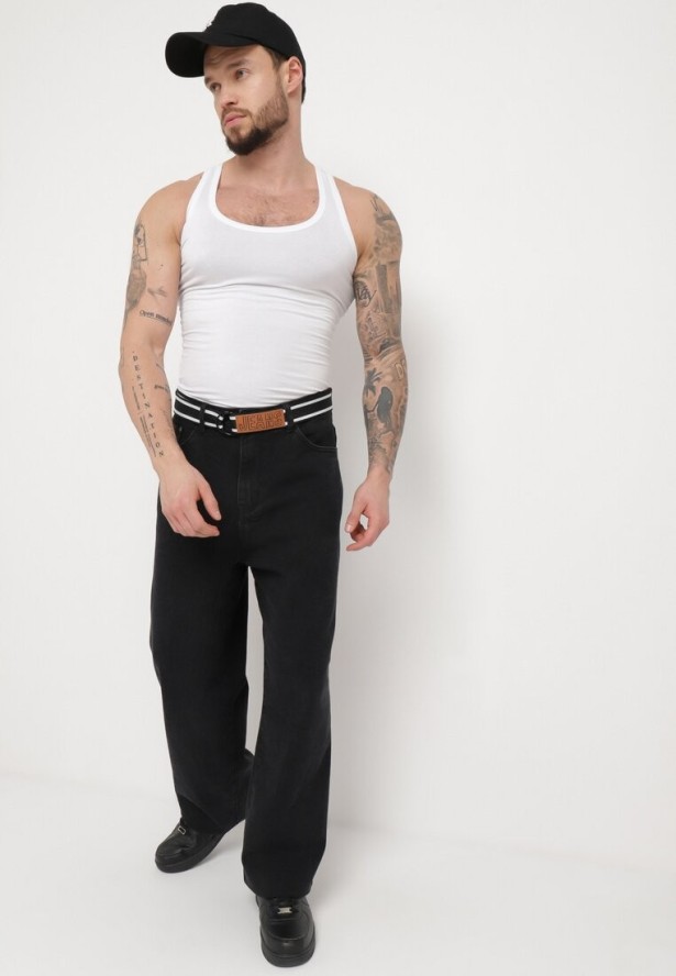 Czarne Jeansy z Szerokimi Nogawkami i Wysokim Stanem Arikia