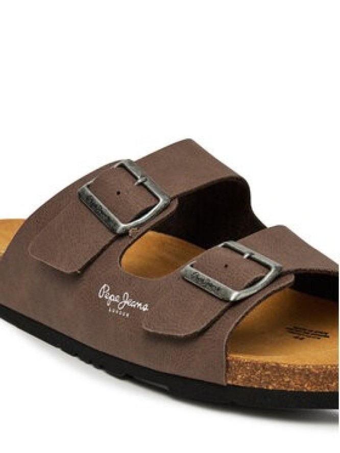 Pepe Jeans Klapki Bio M Double Chicago PMS90110 Brązowy