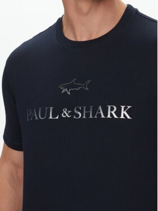 Paul&Shark T-Shirt C0P1239 Granatowy Regular Fit