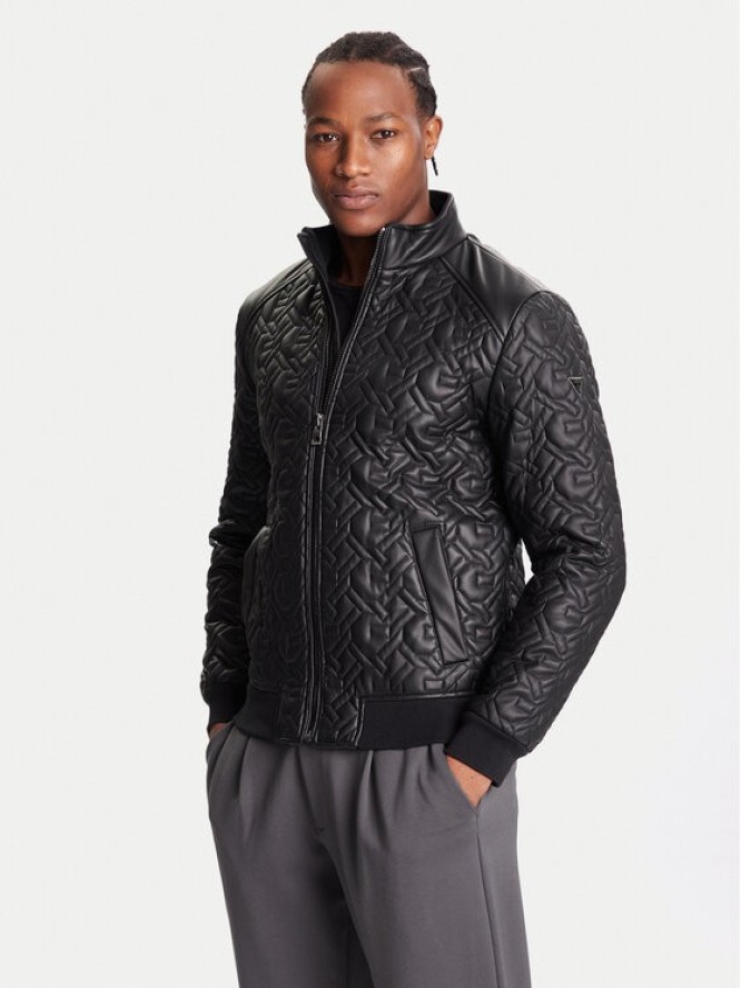 Guess Kurtka z imitacji skóry M5BL2E W1050 Czarny Regular Fit