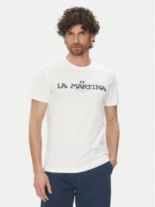 La Martina T-Shirt Aguer MAR304 JS206 Biały Regular Fit