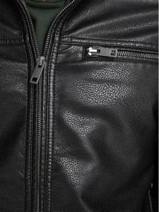 Jack & Jones Kurtka z imitacji skóry Rocky 12147218 Czarny Regular Fit