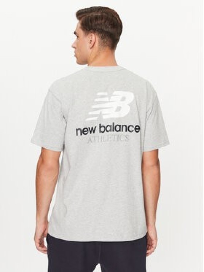 New Balance T-Shirt Athletics Remastered Graphic Cotton Jersey Short Sleeve T-shirt MT31504 Szary Regular Fit