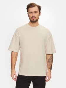 Jack & Jones T-Shirt Charge 12259975 Beżowy Oversize