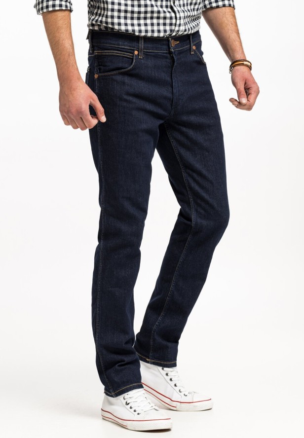 WRANGLER GREENSBORO MĘSKIE SPODNIE JEANSOWE JEANSY DŻINSY RINSE BLUE W15QSQX36 112142833