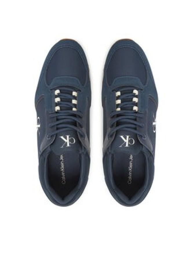 Calvin Klein Jeans Sneakersy Retro Runner Sock Lace Up Ny-Su YM0YM01326 Granatowy