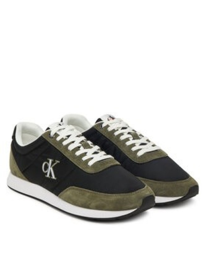 Calvin Klein Sneakersy Retro Runner Ess Mix Mat YM0YM01361 Czarny